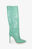 Paris Texas Wasabi Embossed Crocs Stiletto Boots Size 36