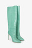 Paris Texas Wasabi Embossed Crocs Stiletto Boots Size 36