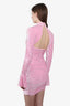 Blumarine Pink Cutout Ruched Stretch Velvet Mini Dress Size 2