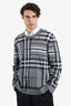 Burberry Flint Melange 'Shawton' Check Cotton Jacquard Sweater Size 2XL