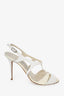 Manolo Blahnik White Python Peep Toe Pumps Size 36