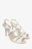 Manolo Blahnik White Python Peep Toe Pumps Size 36