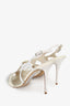Manolo Blahnik White Python Peep Toe Pumps Size 36