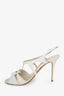 Manolo Blahnik White Python Peep Toe Pumps Size 36