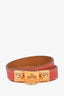 Hermes Dusty Rose Leather 'Rivale Double Tour' Bracelet Size XS
