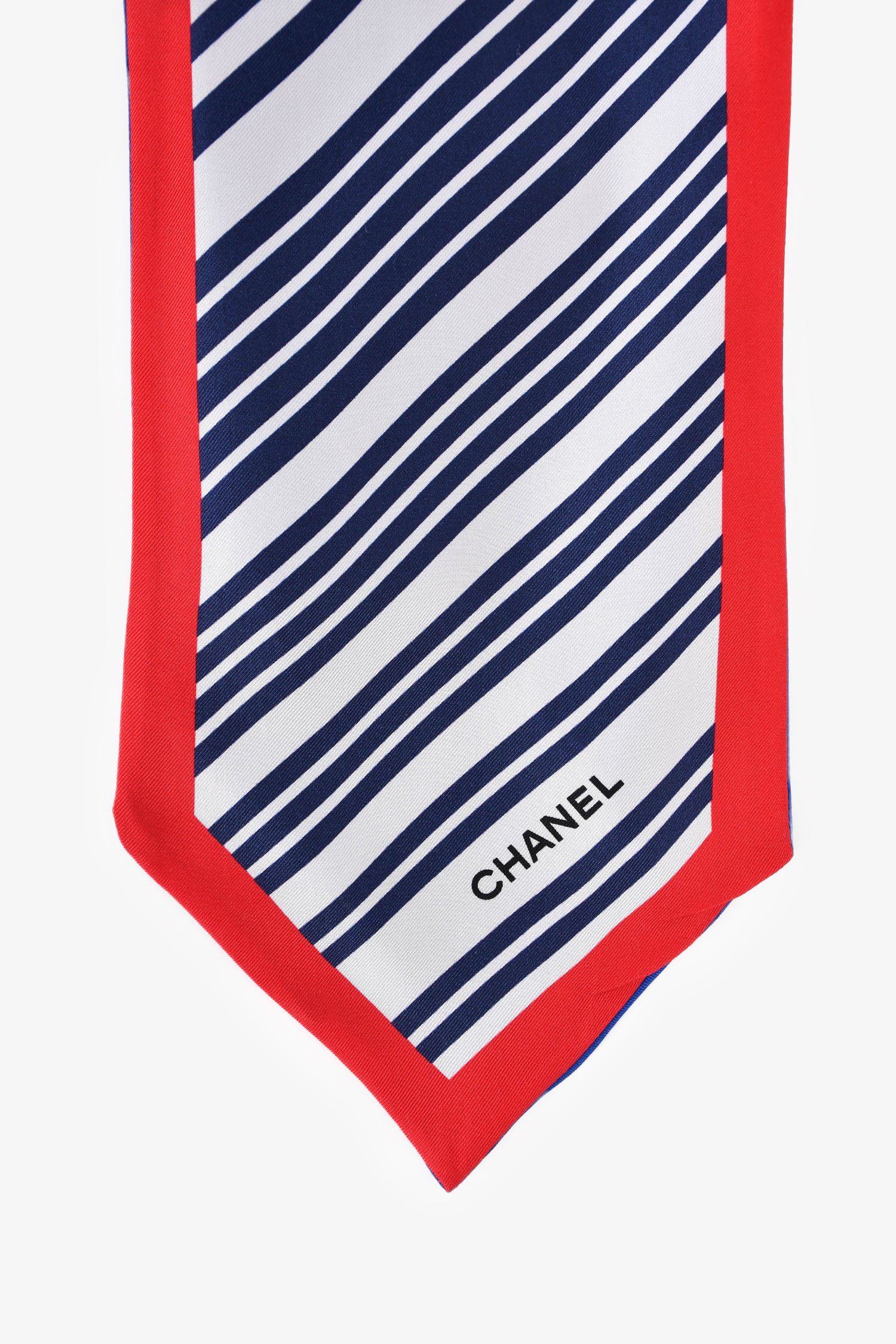 Pre-Loved Chanel™ Blue/Red Silk Striped Scarf – Mine & Yours