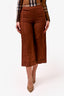 Pre-loved Chanel™ Brown Linen Wide Leg Cropped Pants Size 36