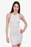 Seroya White Distressed Knit Tank Dress Size M