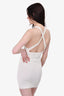 Seroya White Distressed Knit Tank Dress Size M