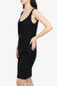 Versace Black Sleeveless Lattice-strap Detail Dress size 44