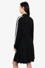Norma Kamali Black Side Stripe Long Sleeve Dress size Small