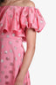 ML Monique Lhuillier Pink Polka Dot Dress Size 4