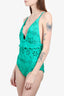 Giambattista Valli Green Flower Eyelet Lace One Piece Swimsuit Size 46