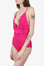 Giambattista Valli Pink Flower Eyelet Lace  One Piece Swimsuit size 46 with tags