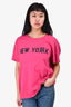 R13 Fuchsia 'New York' Graphic T-Shirt Size L