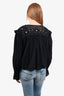 Isabel Marant Etoile Black Crochet Trim Silk Blouse Size 44