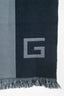 Gucci Grey/Black Wool Stripe Fringe Scarf