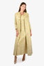 Yellow/Beige Vintage Floral Embroidery Coat and Dress Estimated Size M-L