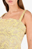 Yellow/Beige Vintage Floral Embroidery Coat and Dress Estimated Size M-L