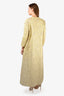 Yellow/Beige Vintage Floral Embroidery Coat and Dress Estimated Size M-L