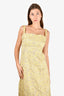 Yellow/Beige Vintage Floral Embroidery Coat and Dress Estimated Size M-L