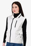 Hermes White Nylon/Black Trim Cargo Vest with Hidden Zip Hood Size 48 Mens
