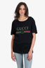 Gucci Black Logo Print T-Shirt Size Medium