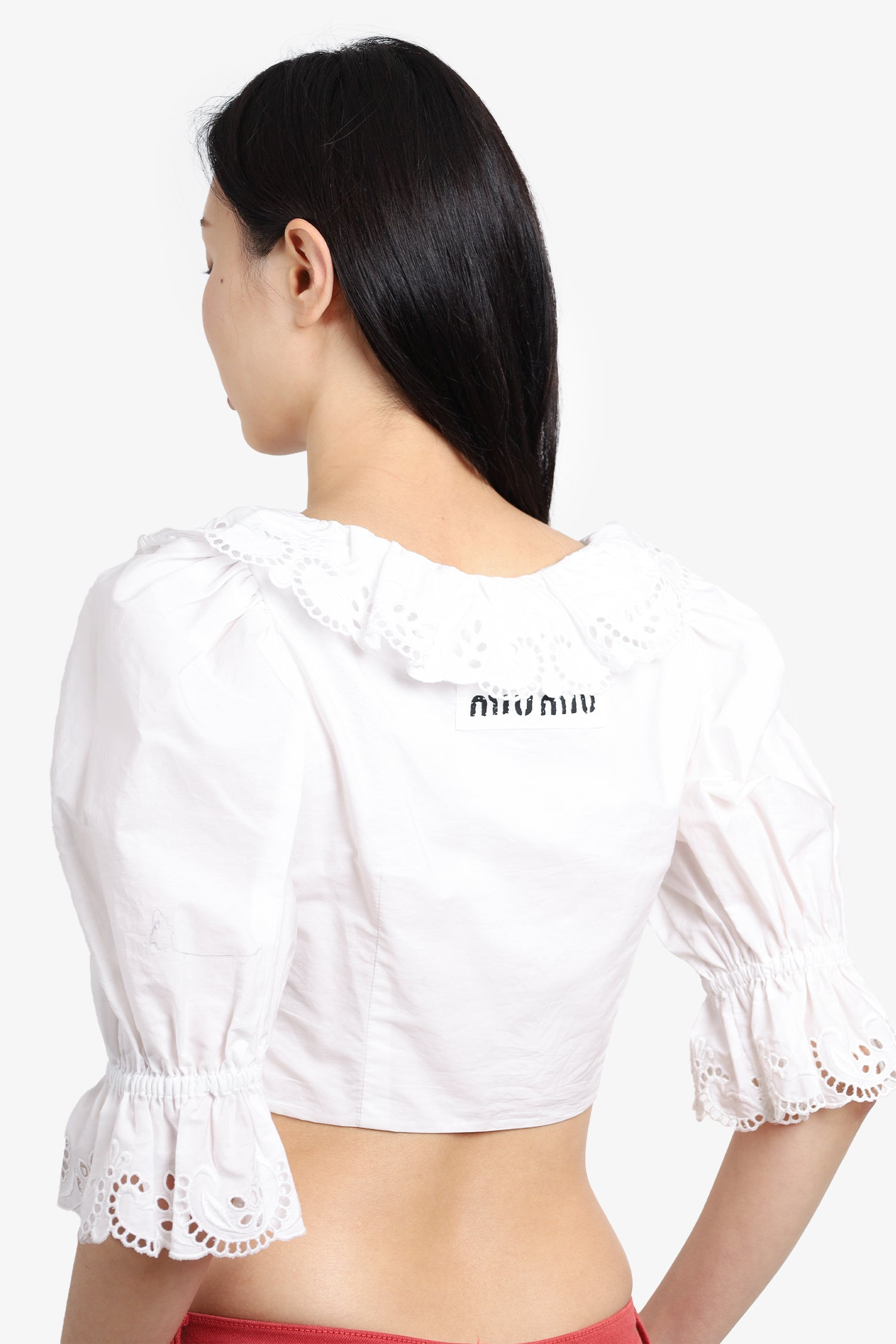 Miu Miu White Puff Sleeve Crop Top Size 38 – Mine & Yours