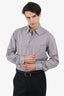 Ermenegildo Zegna Brown Plaid Long-sleeve Shirt Mens Est. Size XL