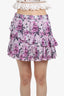 LoveShackFancy Multicolor Floral Print Mini Skirt Size L