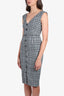 Veronica Beard Black/White Plaid Print Sleeveless V-neck Mini Dress Size 2