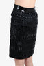 Tory Burch Black Silk/Patent Rocket Applique Skirt Size 4