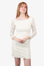 Diane von Furstenberg White Lace Long Sleeve Dress Size 8