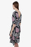 Isabel Marant Black Silk Printed Short Sleeve Dress