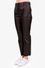S'Max Mara Dark Brown Leather Pants Size L