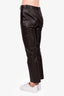 S'Max Mara Dark Brown Leather Pants Size L