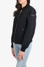 Burberry Black Nylon Bomber Jacket with Logo Arm Size 46