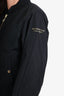 Burberry Black Nylon Bomber Jacket with Logo Arm Size 46