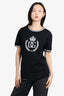 Dolce & Gabbana Black/White Crown Logo T-Shirt Size 46