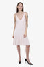 Pre-loved Chanel™ Baby Pink Cotton Knit Ruffle Midi Dress Size 44