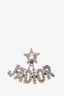 Christian Dior Antique Gold Toned Crystal 'J'Adior' Asymmetrical Bee Earring Set