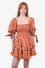 Caroline Constas Orange Floral Mini Dress size Small with Tags