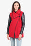 Mackage Red/Black Leather/Wool Jacket Size XS