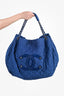 Chanel 2009/10 Blue Quilted Nylon Double Chain 'Cloquée' Large Tote Bag