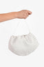 Bottega Veneta White Leather Intrecciato Bulb Crossbody Bag with Strap