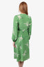 Realisation Par Green Floral Long-Sleeve Midi Dress size Small