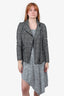 Akris Punto Black White Check Zip Jacket Size 6