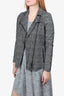 Akris Punto Black White Check Zip Jacket Size 6