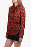 Derek Lam 10 Crosby Black/Red Printed Long-Sleeve Top Size 8