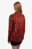 Derek Lam 10 Crosby Black/Red Printed Long-Sleeve Top Size 8